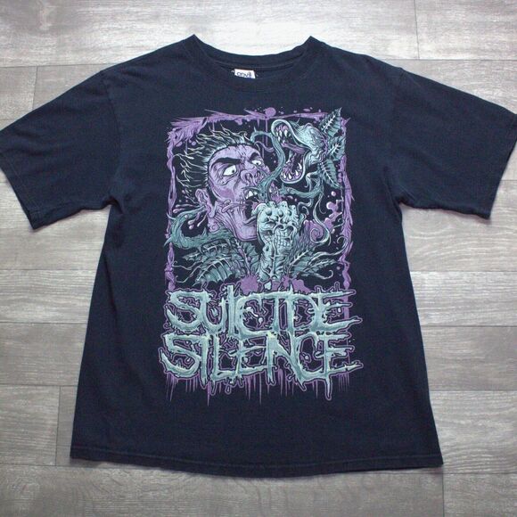 Suicide Silence T-Shirt Black Anvil M original Deathcore Death Metal - Picture 2 of 6